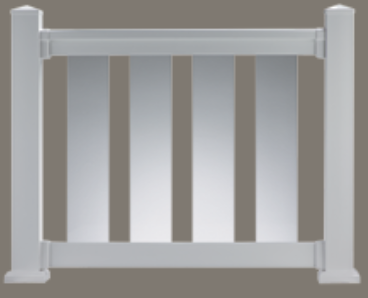 740636GLDF GLASS PANEL QuickRail Straight Rail Kit [WHITE]