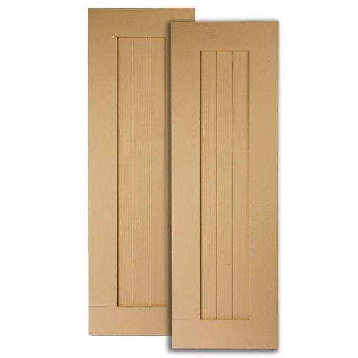 TIMBER BOARD SHUTTER W/ BORDER, Fypon Woodgrain/Stainable 3 Plank w/Border
