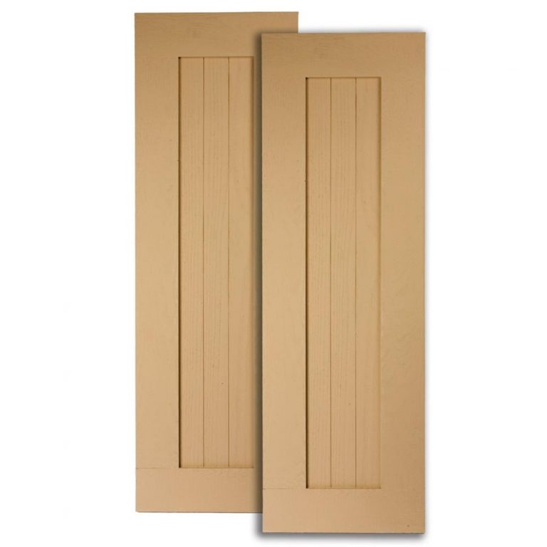 TIMBER BOARD SHUTTER W/ BORDER, Fypon Woodgrain/Stainable 3 Plank w/Border