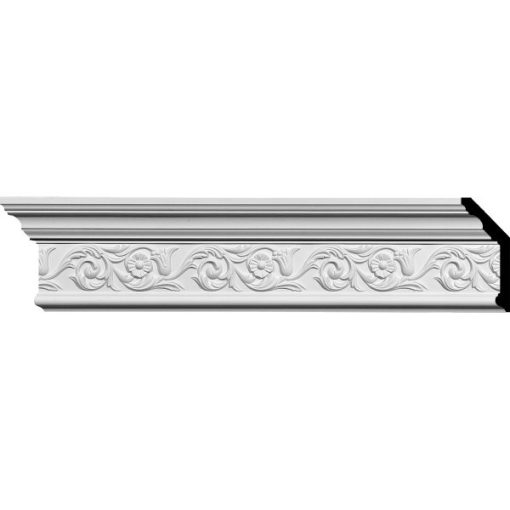 5-5/8"H x 2-1/4"P x 6"F x 94-1/2"L Floral Crown Mouldings (12 Inch Sample of MLD05X02X06FL )