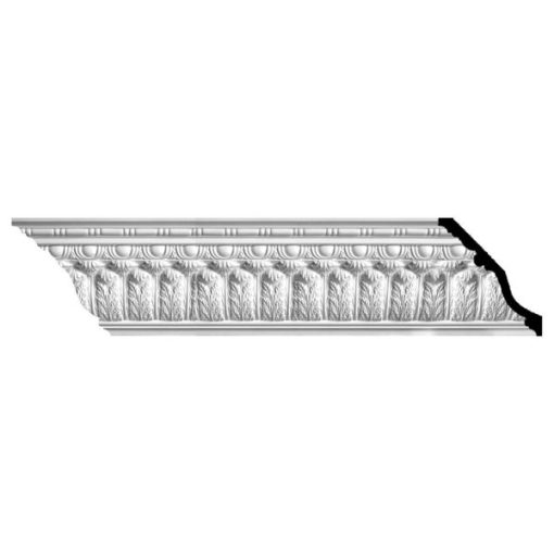 8-1/4"H x 8"P x 11-1/2"F x 96"L, Acanthus Leaf with Bead & Barrel Crown Mouldings (12 Inch Sample of MLD08X08X11AC)