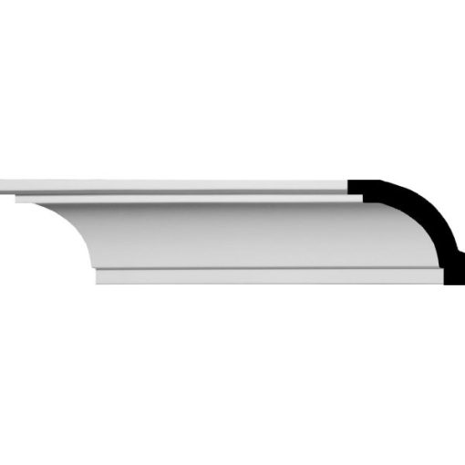 1-1/2"H x 1-1/2"P x 2-1/4"F x 96"L Tyrone Smooth Crown Mouldings (12 Inch Sample of MLD01X01X02TY)