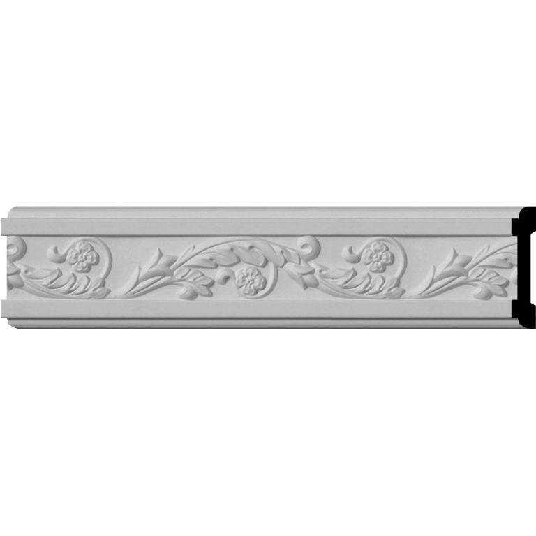 3-3/8"H x 3/4"P x 96"L Medway Running Floral Chair Rail (12 Inch Sample of CHA03X00ME)