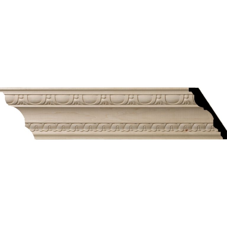 5-1/2"H x 4"P x 6-3/4"F x 96"L Bedford Wood Crown Moulding (12 Inch Sample of MLD05X04X06BE)