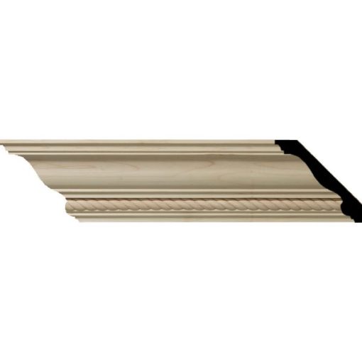4-3/4"H x 4-7/8"P x 6-3/4"F x 96"L Andrea Rope Wood Crown Moulding (12 Inch Sample of MLD04X04X06AD)