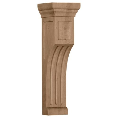 4"W x 4"D x 14"H Recessed Groove Wood Corbel