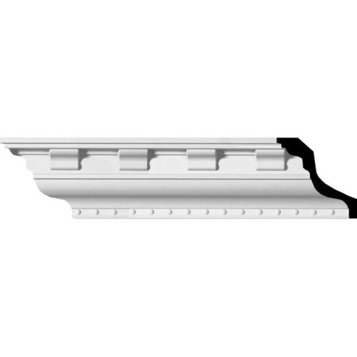 3"H x 3"P x 4-1/4"F x 94-1/2"L, (3" Repeat), Dentil Crown Mouldings (12 Inch Sample of MLD03X03X04DT)