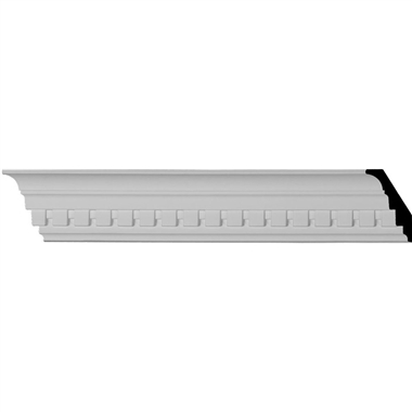 3"H x 2"P x 3-5/8"F x 94-1/2"L Dentil Crown Mouldings (12 Inch Sample of MLD03X02X03DE)