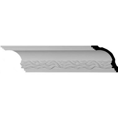 3-3/4"H x 4-3/4"P x 5-1/4"F x 94-1/2"L Baroque Crown Mouldings (12 Inch Sample of MLD04X04X05BQ)