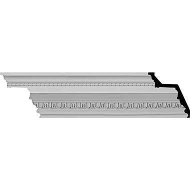 7-3/8"H x 7-1/4"P x 10-1/4"F x 96"L, (1-1/2" Repeat) Bedford Beaded Crown Mouldings (12 Inch Sample of MLD07X07X10BE)