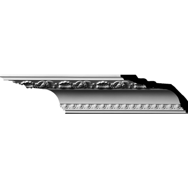 5-1/8"H x 2-3/4"P x 5-3/4"F x 96"L, (4-3/4" Repeat) Artis with Shells Crown Mouldings (12 Inch Sample of MLD05X03X06AR)