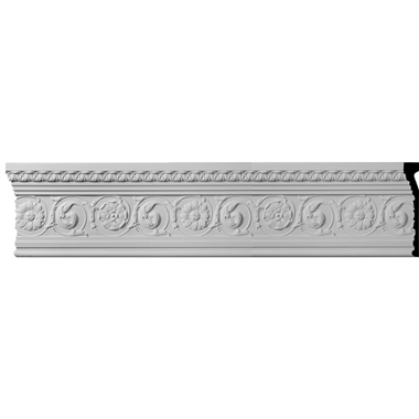 11-1/4"H x 1-7/8"P x 96"L, (19-1/4" Repeat) Bedford with Flowers Mouldings (12 Inch Sample of MLD11X02BE)