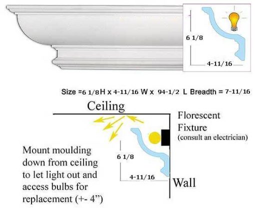 AB154 Crown Molding 7-11/16''x94-1/2''