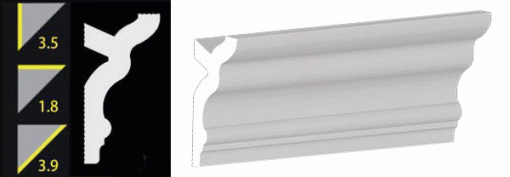 3-1/2" No-Nail Crown Moulding (12 Inch Sample of NN355)