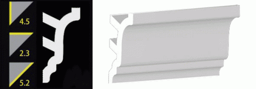 4-1/2" No-Nail Crown Moulding (12 Inch Sample of NN452)