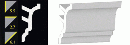 5-1/2" No-Nail Crown Moulding (12 Inch Sample of NN552)