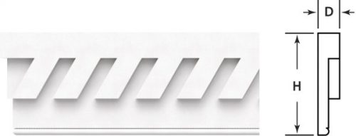 005704 1-1/2"D x 7"H x 144"L Left Pitch Frieze Board w/ Dentil