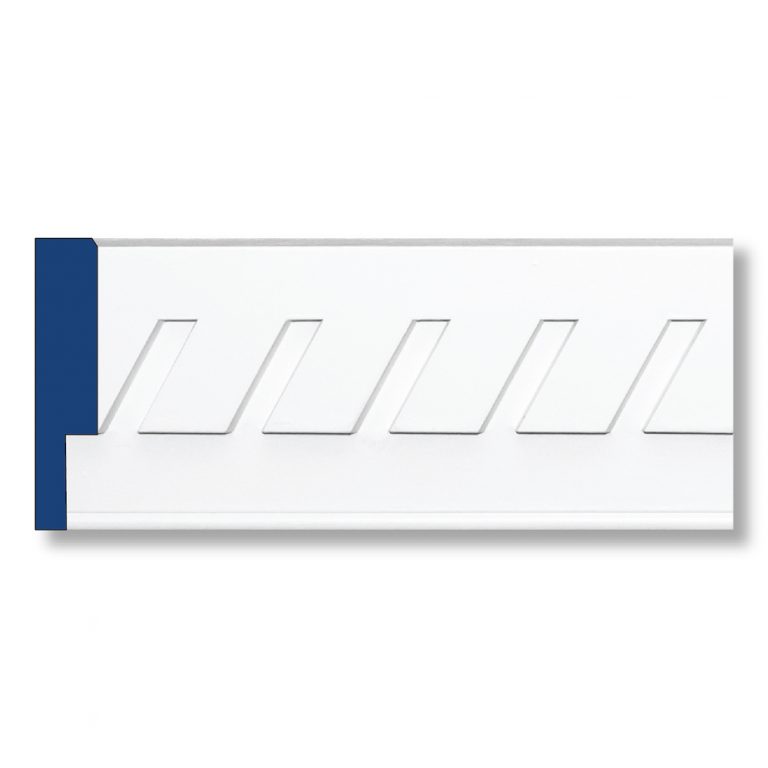 005704 1-1/2"D x 7"H x 144"L Left Pitch Frieze Board w/ Dentil