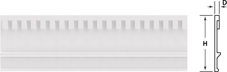 005707 1-1/2"D x 18-3/4"H x 144"L Frieze Board w/ Dentil