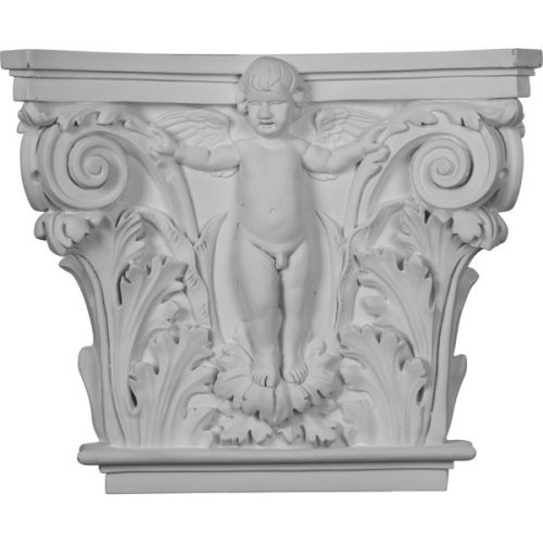 CAP14X16X04AN 16 3/8"W x 13 5/8"H x 3 7/8"P Angel Onlay Capital (Fits Pilasters up to 10 5/8"W x 1"D)