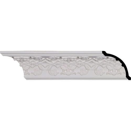 3 1/2"H x 3 1/2"P x 5"F x 95 7/8"L, (6 3/8" Repeat), Rose Crown Moulding (12 Inch Sample of MLD03X03X05RO)