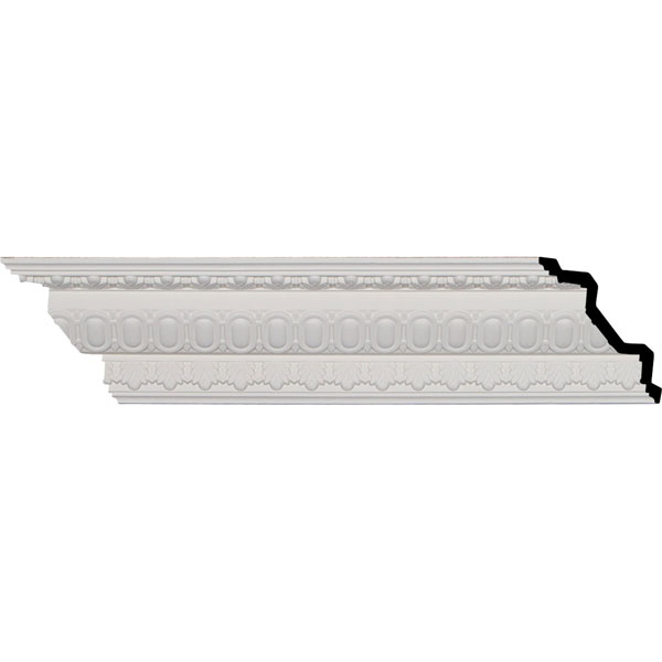 MLD03X03X05EG 4"H x 4"P x 5 3/4"F x 95 7/8"L, (1 1/4" Repeat), Egg and Dart Crown Moulding