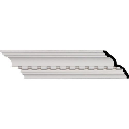 4 3/4"H x 4 1/8"P x 6 3/8"F x 95 7/8"L, (1 5/8" Repeat), Dentil Crown Moulding (12 Inch Sample of MLD05X04X06DE)