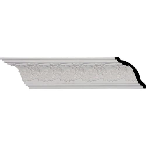 4 3/4"H x 4 1/2"P x 6 5/8"F x 96 1/4"L, (3 7/8" Repeat), Floral Crown Moulding (12 Inch Sample of MLD04X04X06FL)