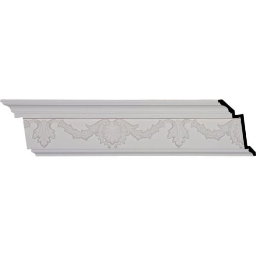 6 1/4"H x 3 3/8"P x 7"F x 96 1/8"L, (16" Repeat), Shell Crown Moulding (12 Inch Sample of MLD06X03X07SH)