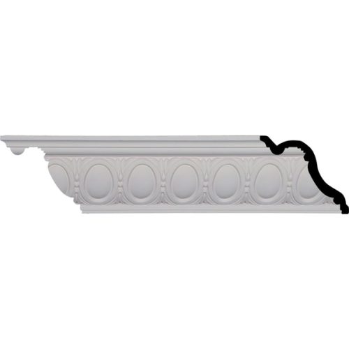 5 1/8"H x 6"P x 7 7/8"F x 96 1/8"L, (3 3/8" Repeat), Egg and Dart Crown Moulding (12 Inch Sample of MLD05X06X07EG)