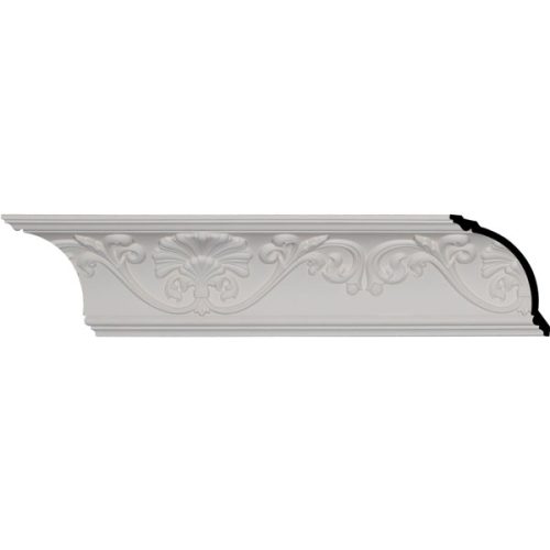 6 3/8"H x 6 1/4"P x 8 5/8"F x 95 3/4"L, (18 7/8" Repeat), Cornelia Crown Moulding (12 Inch Sample of MLD06X06X08CN)