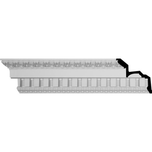 7 3/4"H x 8 3/4"P x 11 3/4"F x 95 3/4"L, (5" Repeat), Dentil Crown Moulding (12 Inch Sample of MLD07X08X11DE)