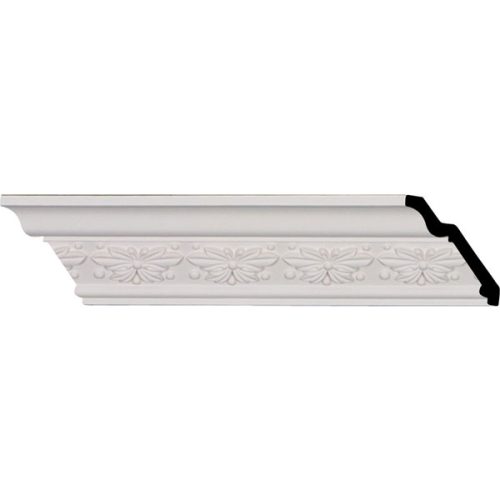 2 1/2"H x 2 1/2"P x 3 5/8"F x 96 1/8"L, (2 1/2" Repeat), Butterfly Crown Moulding (12 Inch Sample of MLD02X02X03BT)