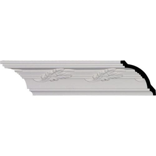 4"H x 4"P x 5 5/8"F x 96"L, (6" Repeat), Leaf Twist Crown Moulding (12 Inch Sample of MLD04X04X05LT)