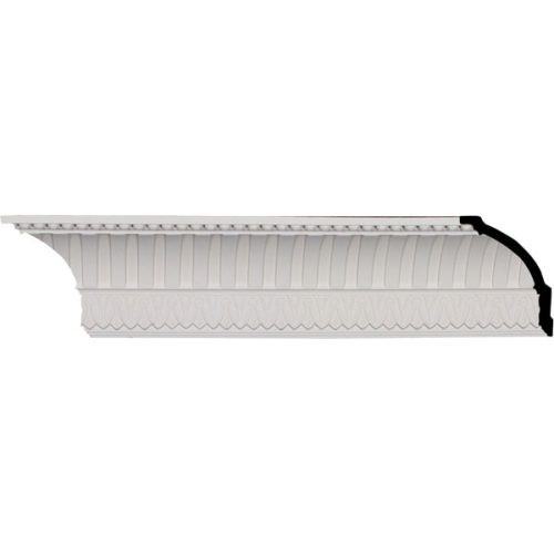 MLD05X05X06DE 4 3/4"H x 4 1/4"P x 6 1/8"F x 95 7/8"L, (1 1/8" Repeat), Cove Dentil with Bead Crown Moulding