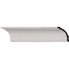 4 3/4"H x 4 1/4"P x 6 1/8"F x 95 7/8"L, (1 1/8" Repeat), Cove Dentil with Bead Crown Moulding (12 Inch Sample of MLD05X05X06DE)
