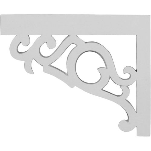 SB09X07VI-L 8 3/4"W x 7 1/8"H x 3/4"D Victorian Stair Brackets, Left