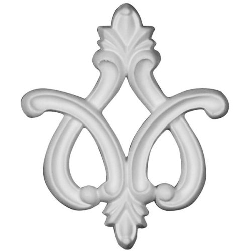 ONL03X04X01FL 3 3/8"W x 4 1/8"H x 1/2"P Fleur de Lis Onlay
