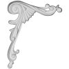 ONL05X06X01LO-L 4 3/4"W x 5 7/8"H x 7/8"P Loera Scroll Onlay, Left