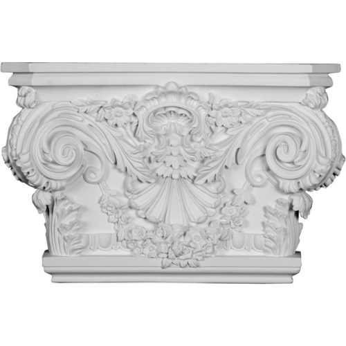 CAP20X13X05RO 20 7/8"W x 13 1/2"H x 5 1/2"P Rose Capital (Fits Pilasters up to 15 1/4"W x 2 3/4"D)