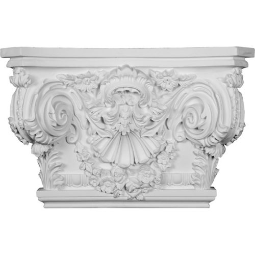 CAP26X17X02RO 26 7/8"W x 17 1/2"H x 2 5/8"P Rose Capital (Fits Pilasters up to 19 1/4"W x 2 5/8"D)