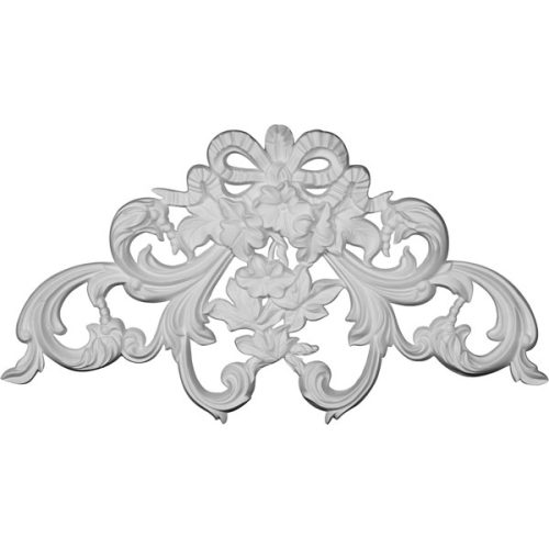 ONL22X12X01RO 22 1/8"W x 12"H x 1 1/8"P Rose & Ribbon Center Onlay