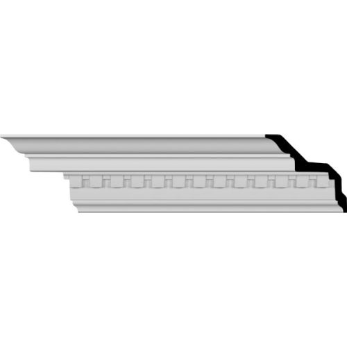 6 3/4"H x 4 3/4"P x 8 3/8"F x 94 1/2"L Dentil Crown Moulding (12 Inch Sample of MLD06X04X08DE)