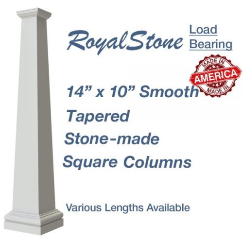 14” RoyalStone Synthetic Stone Smooth Tapered Square Columns