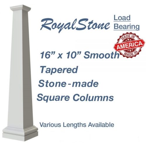 16” RoyalStone Synthetic Stone Smooth Tapered Square Columns