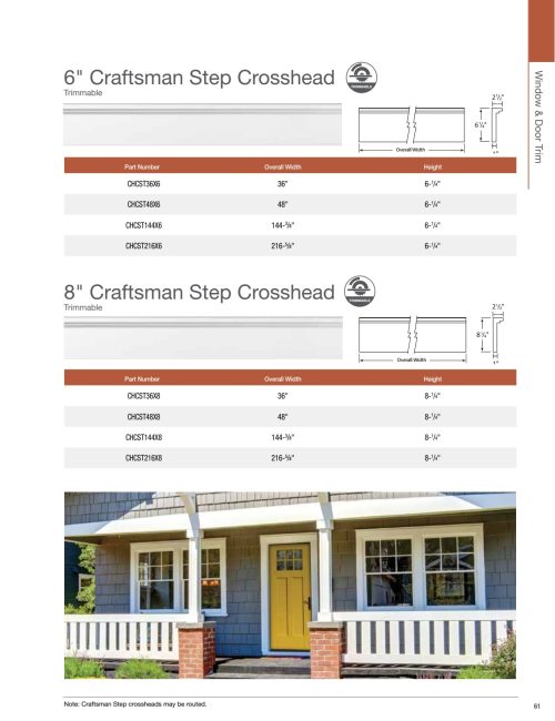 Fypon Trimmable Craftsman Step Crosshead