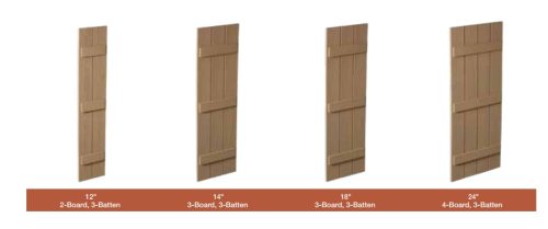 Fypon 3-Batten Rough Sawn Cedar Board & Batten Shutters