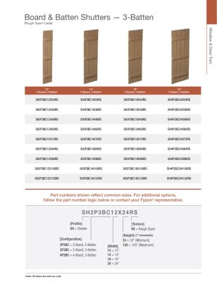Fypon 3-Batten Rough Sawn Cedar Board & Batten Shutters
