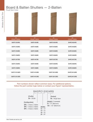 Fypon 2-Batten Rough Sawn Cedar Board & Batten Shutters