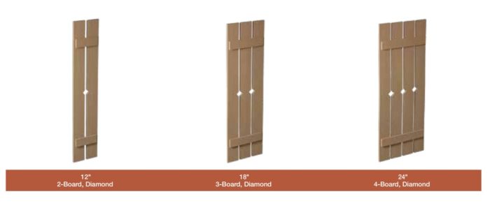 Fypon Diamond Rough Sawn Cedar Plank Shutters